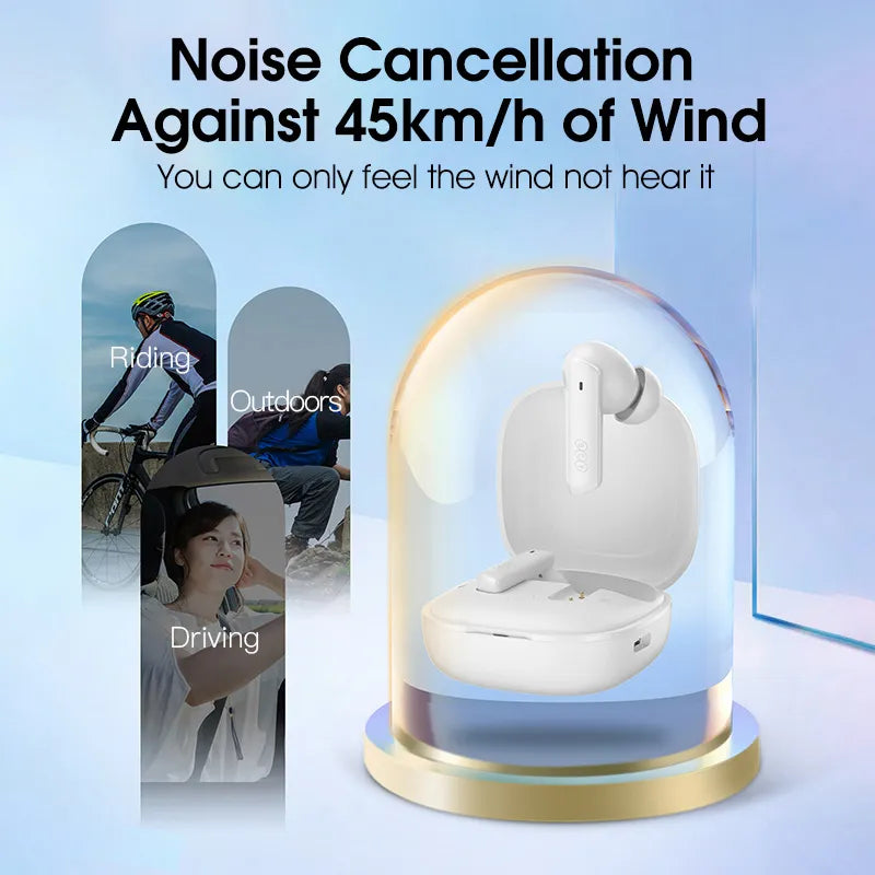 QCY HT05 ANC Wireless Earphone 40dB Noise Cancelling Bluetooth 5.2 Headphone 6 MicEarbuds With Transparency Mode