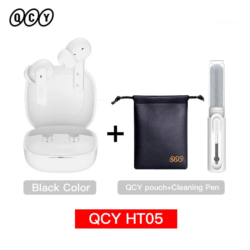 QCY HT05 ANC Wireless Earphone 40dB Noise Cancelling Bluetooth 5.2 Headphone 6 MicEarbuds With Transparency Mode