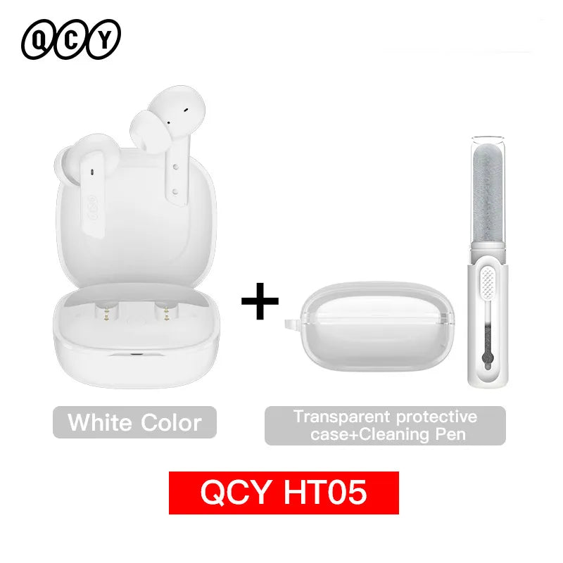 QCY HT05 ANC Wireless Earphone 40dB Noise Cancelling Bluetooth 5.2 Headphone 6 MicEarbuds With Transparency Mode