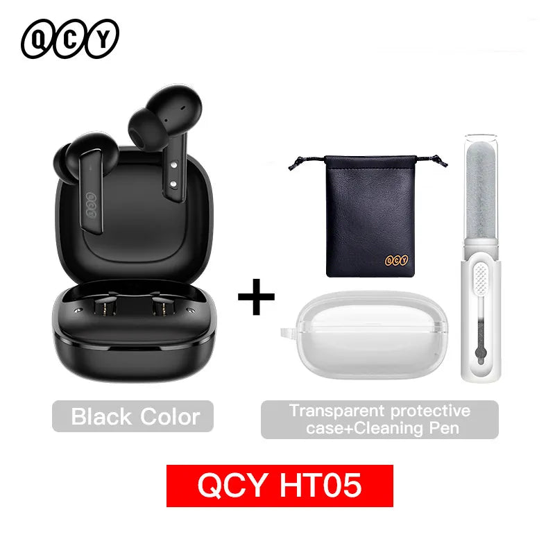 QCY HT05 ANC Wireless Earphone 40dB Noise Cancelling Bluetooth 5.2 Headphone 6 MicEarbuds With Transparency Mode