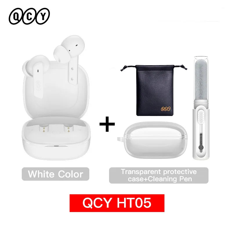 QCY HT05 ANC Wireless Earphone 40dB Noise Cancelling Bluetooth 5.2 Headphone 6 MicEarbuds With Transparency Mode