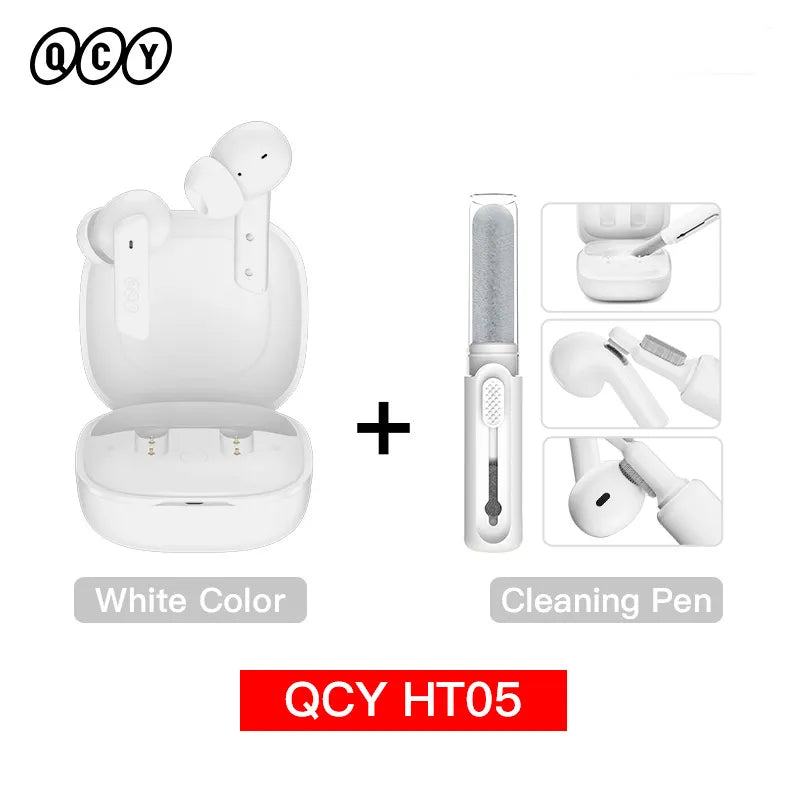 QCY HT05 ANC Wireless Earphone 40dB Noise Cancelling Bluetooth 5.2 Headphone 6 MicEarbuds With Transparency Mode