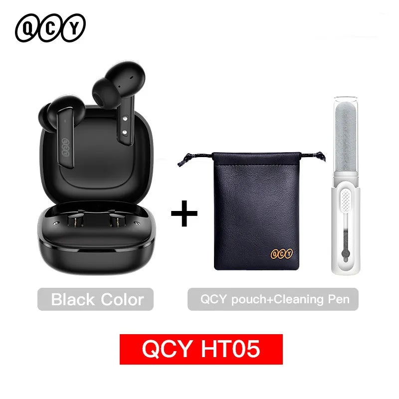 QCY HT05 ANC Wireless Earphone 40dB Noise Cancelling Bluetooth 5.2 Headphone 6 MicEarbuds With Transparency Mode